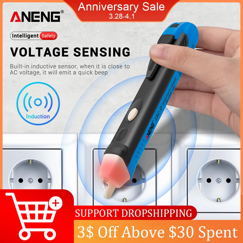 Non-contact Induction Test Pen Electricity Pencil Digital 90-1000V 12-1000V AC Voltage Detector Tester Meter Volt Current | Инструменты