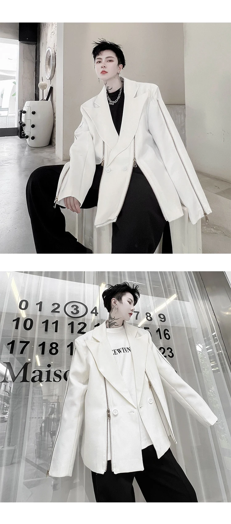 Description Picture 4 of itemLUZHEN 2024 Spring New Fashion Elegant Zipper Splicing Design Casual Blazer Coat Men's High Street Original Suit Jacket 29afe4