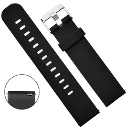 Silicone Smartwatch Band Strap - Available in Multiple Sizes - 22mm (Black silver)