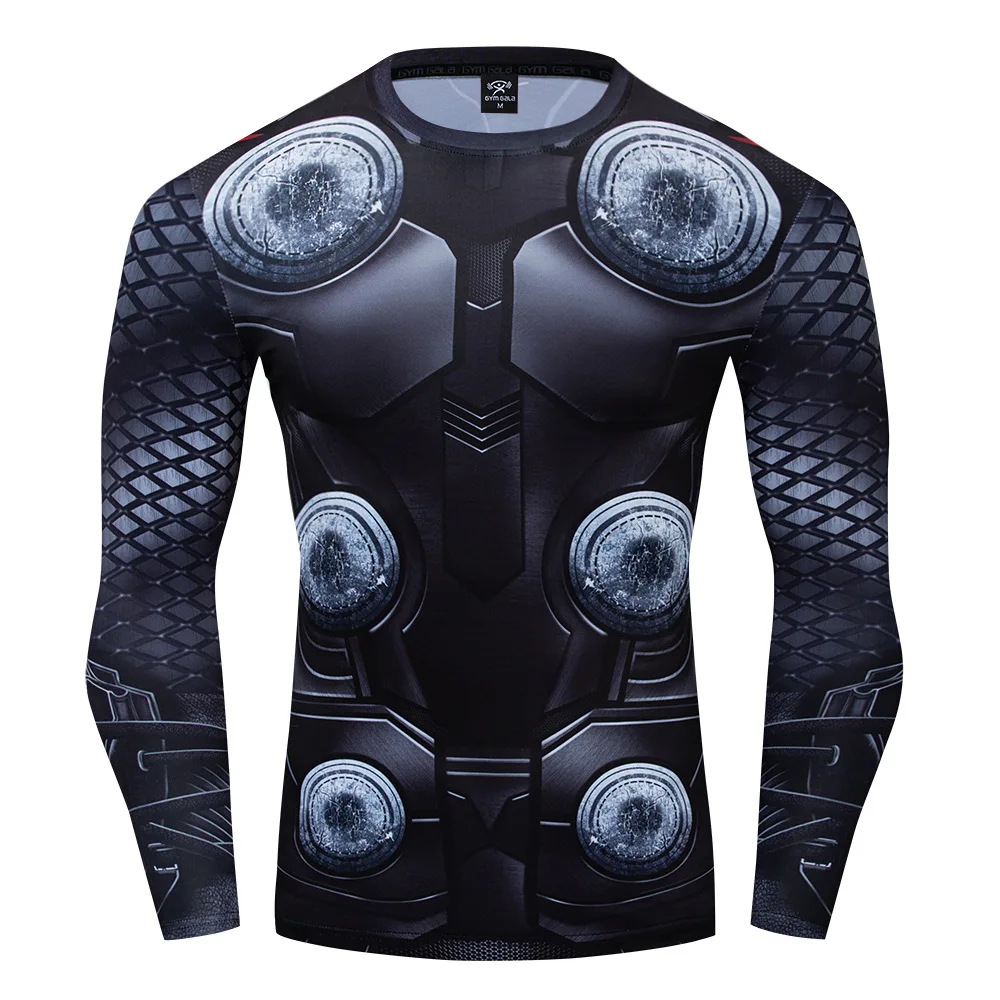 

Hot Toys 2024 Thor Spider-Man T-shirt Cosplay Premium 3D Printed Costume Compression Gym Quick-Drying Tight Long Sleeve Punk