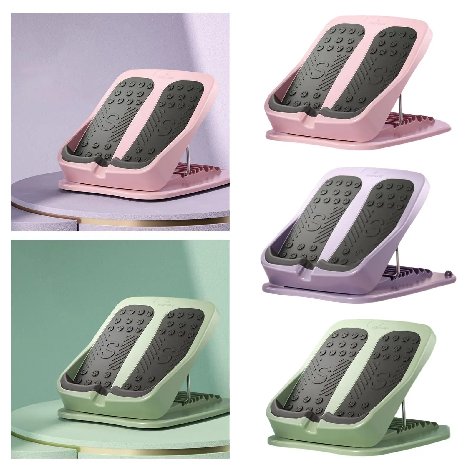 adawd Verstelbare schuine plank, kuitstretcher, antislip enkel-kantelplank, 9-traps spanbord, schuin pedaal met -magneetmassage beentrainingsapparaat