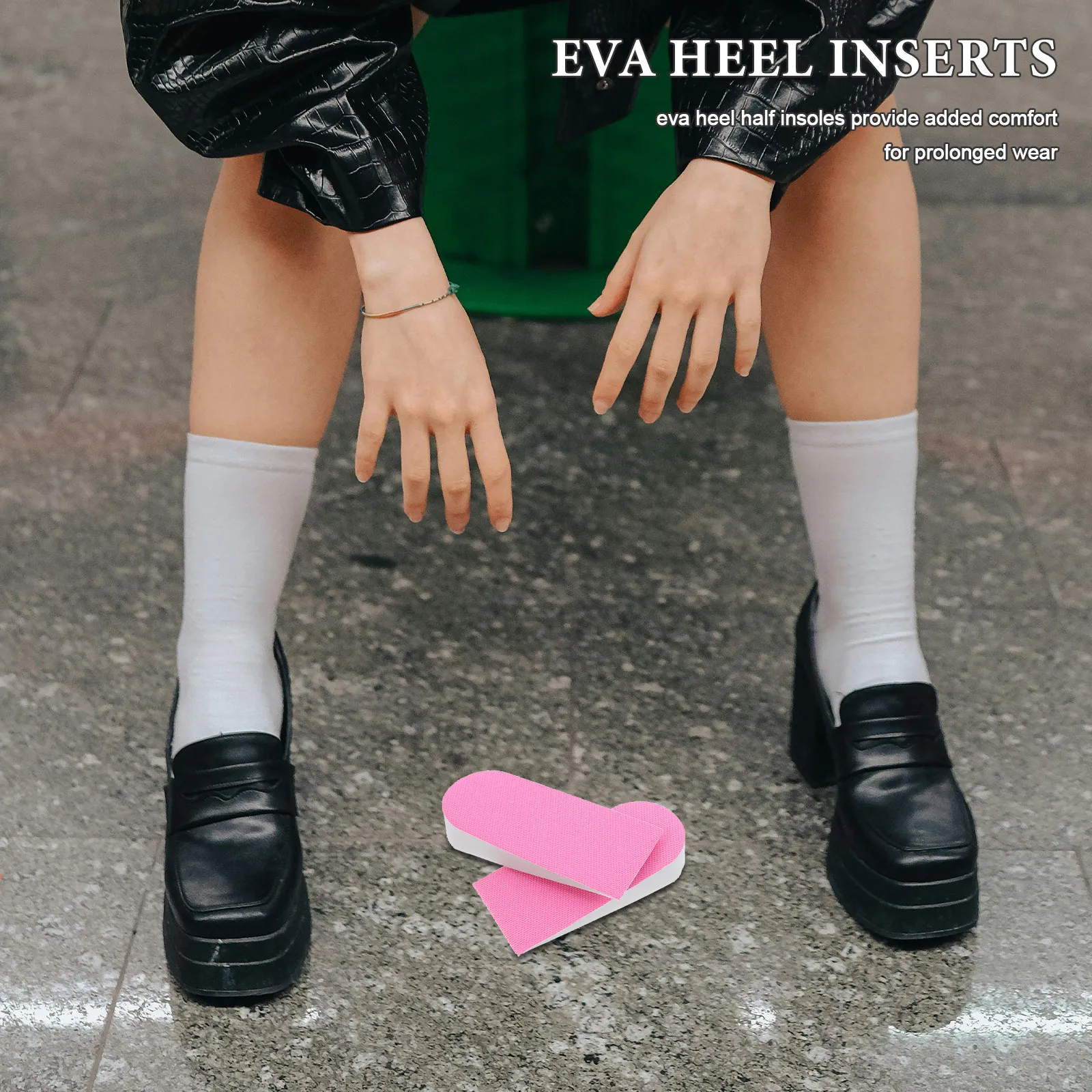 1쌍의 세련된 핑크색 투명 키높이 깔창, 여성 및 남성용 EVA 힐 리프트 인서트, 미끄럼 방지 충격 흡수 슈즈 리프트