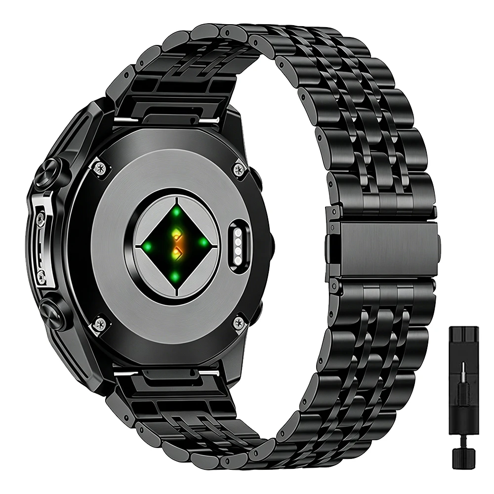 Premium Stainless Steel Watchband with QuickFit Adjustment - 22mm/26mm Metal Strap Bracelet