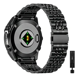 Premium Stainless Steel Watchband with QuickFit Adjustment - 22mm/26mm Metal Strap Bracelet - QuickFit 26mm (Black)