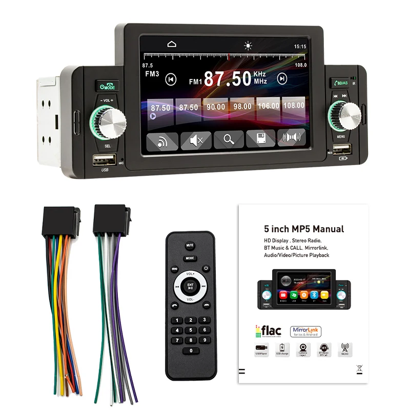 DAB Autoradio 1Din Carplay Android Auto mit 5 Zoll Berühren Bildschirm  Universal Auto Radio Stereo 1din mit Bluetooth Freisprecheinrichtung FM TF  USB Mikrofon Mirror Link for IOS/Android: : Elektronik & Foto