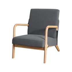 Water - Resistant Jacquard Armchair Slipcover - Solid Color Stretch Furniture Cover with Zipper - 1PC (Dark Grey)