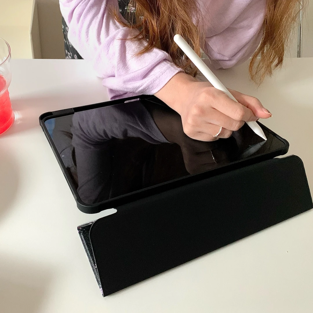 Full Screen Pink Florals Case For iPad