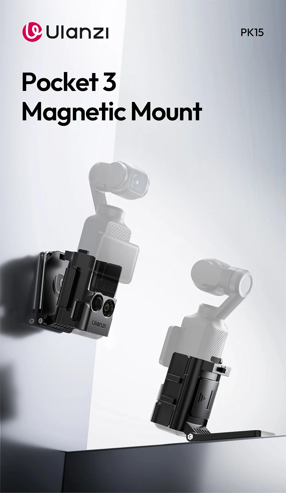 Ulanzi PK15 Pocket 3 Magnetic Mount Expansion Holder Mount for OSMO Pocket 3 Co