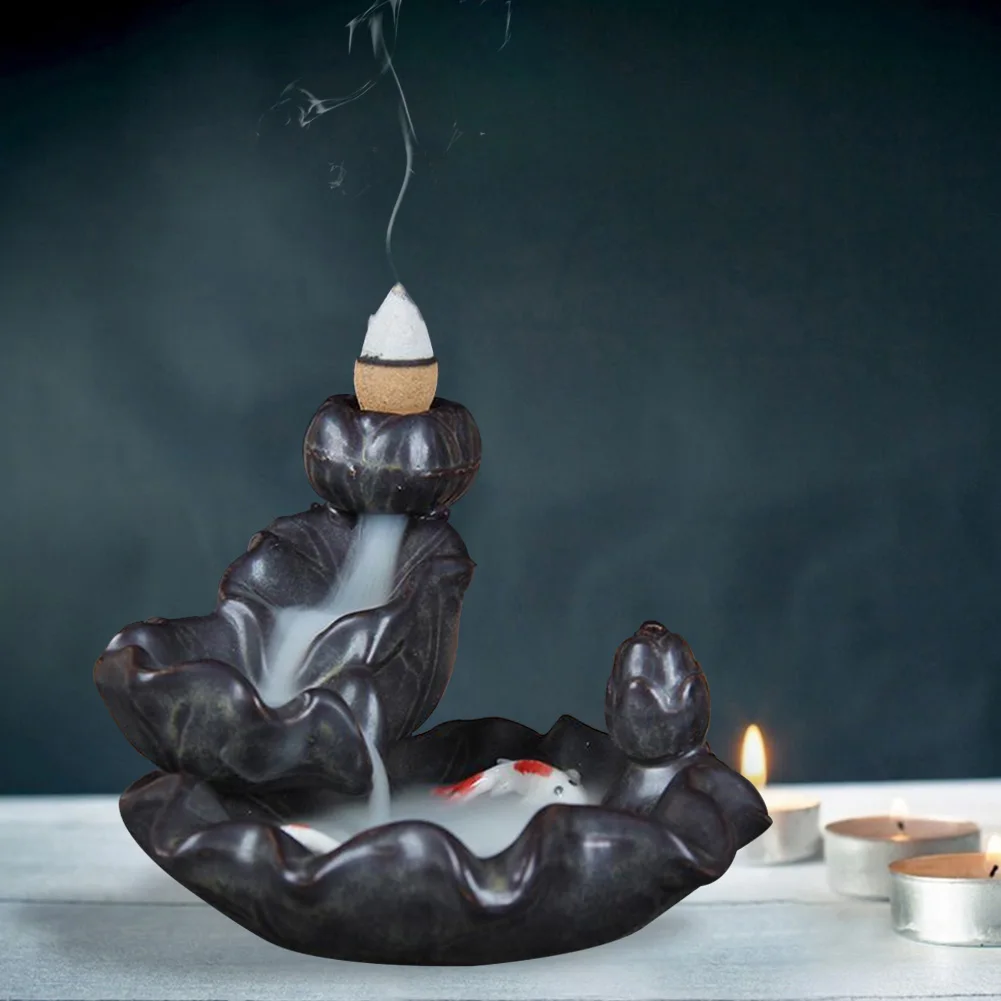 Fatigue Relief Backflow Incense Burner Ceramic Fountain Waterfall Smoke