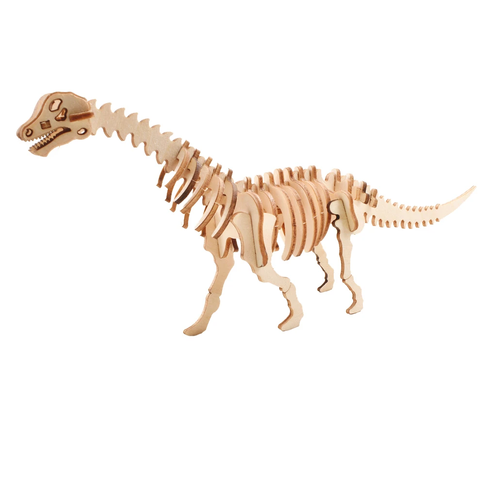 LAJUP Set Dinosauri In Legno Fai Da Te Per Bambini | 6 Puzzle 3D Da Colorare Con 12 Pennarelli | Kit Creativo Regalo Compleanno