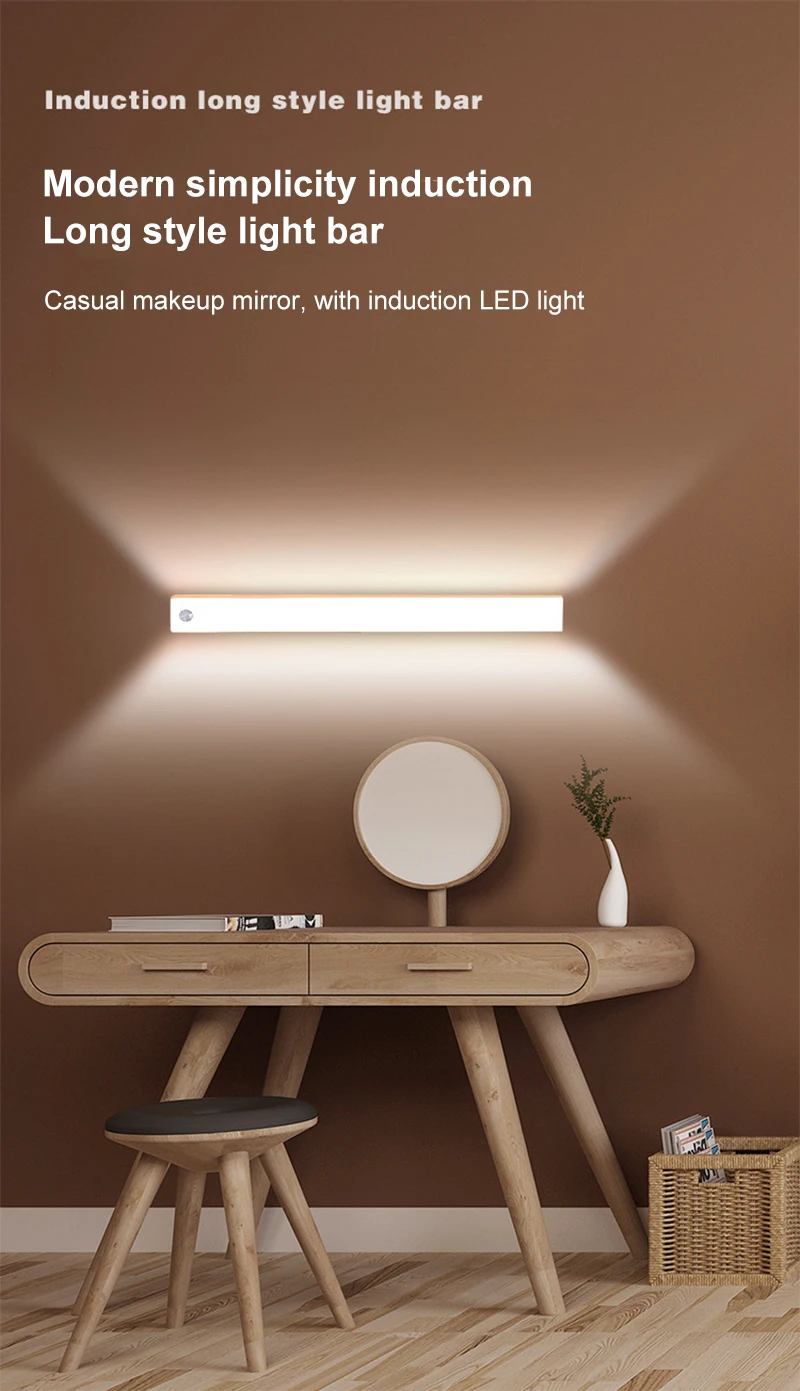 Description Picture 3 of itemLED Night Light Wireless Under Cabinet Lamp Tube Motion Sensor Closet Bulb USB Rechargeable Bedroom Detector Lighting Bar CP