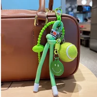 Colorful Smiling Face Backpack Pendant Creative Tennis Car Keychain Nylon Rope Decoration Hangings Ladies' Holiday Gifts 1