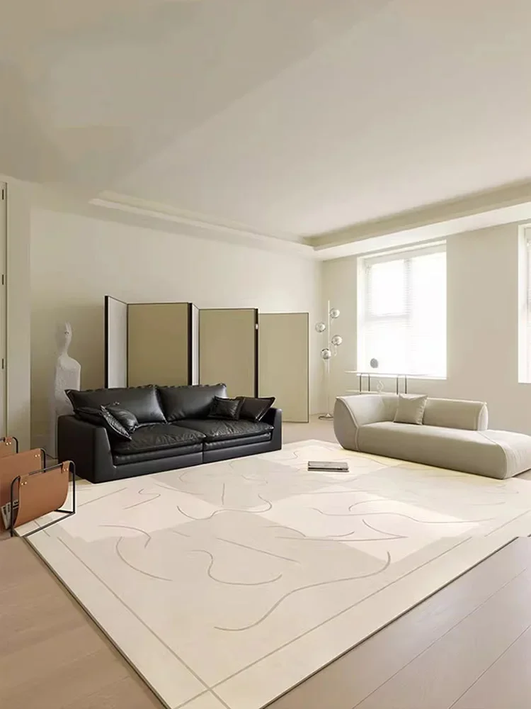 Creamy Luxury Living Room Large Carpet Comfortable Non-slip Bedroom Carpets Easy-care Washable Home Interior Decorative Rugs 깔개 2