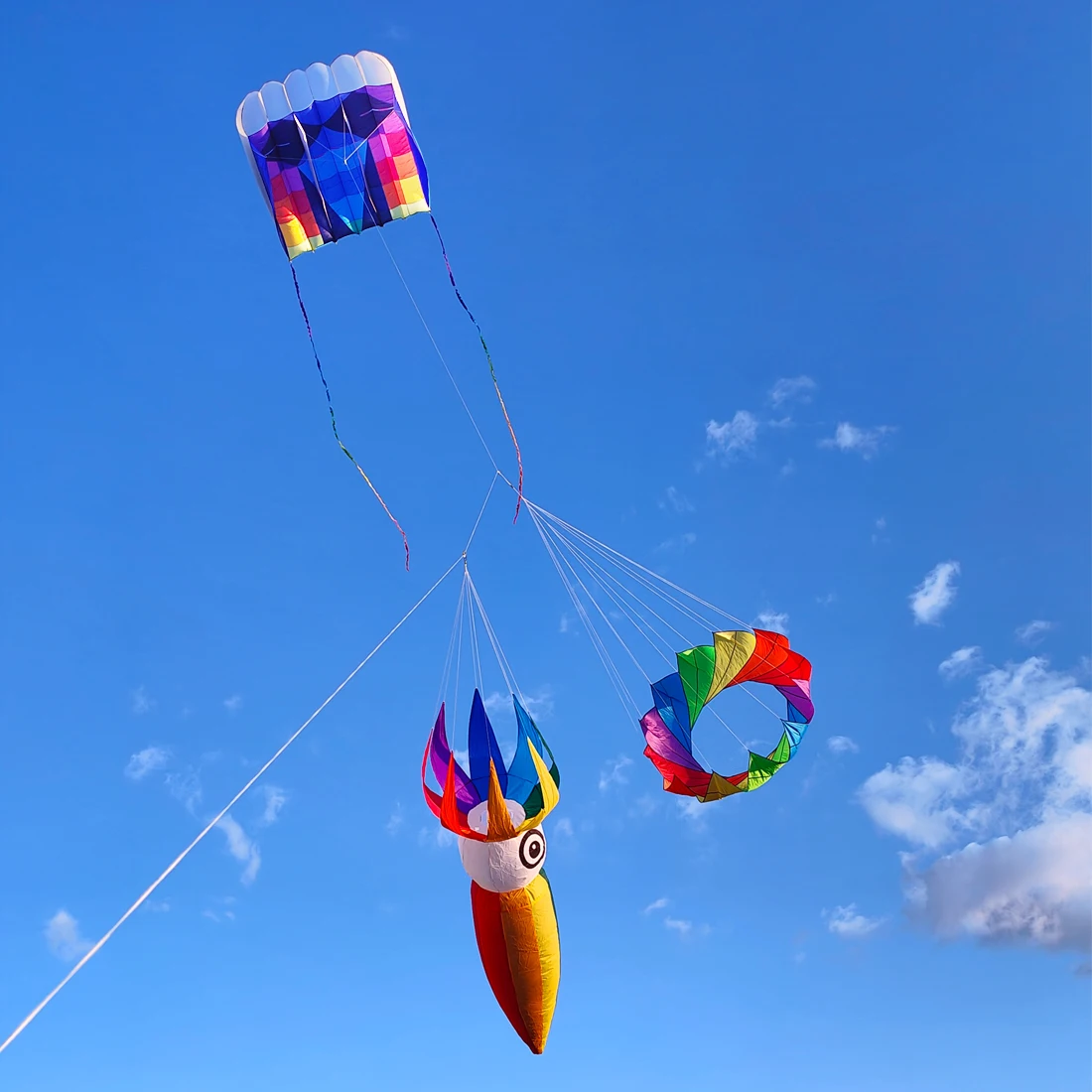 9KM 3m Squid Kite Line Laundry Pendant Soft Inflatable Show Kite for Kite Festival 30D Ripstop Nylon Fabric (Accept wholesale) 5