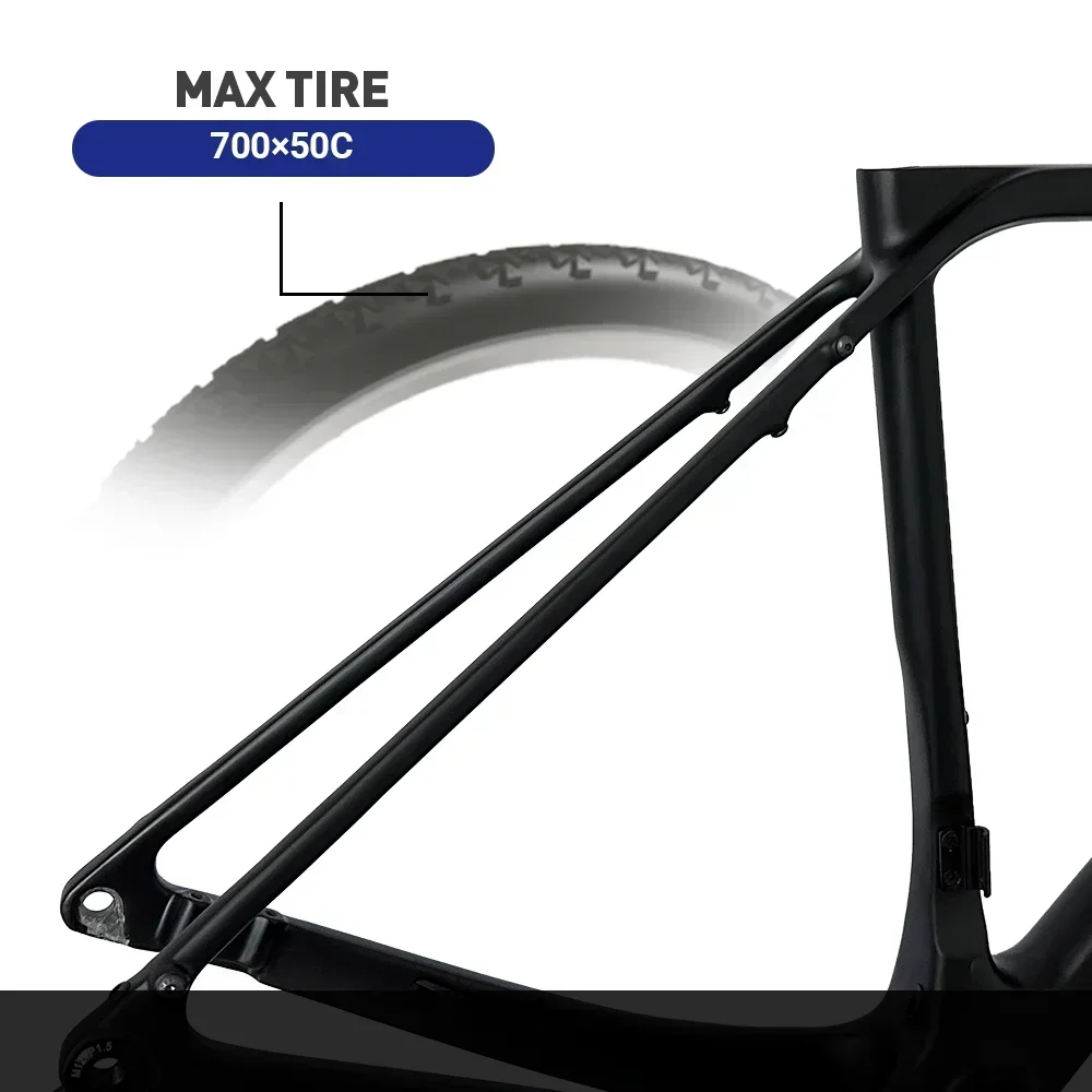 Bicycle Parts Bicycle Frame NEW GT30 Carbon Gravel Frame Disc Brake 700C*50C BB386/Threaded T47 Full Hidden Cable Gravel Bicycle Frameset Road Bike