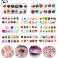 JCD 12 Grids 3D Dried Flowers Nail Art Decoration Real Natural Floral Sticker Designs Dry Flower Decals DIY Manicure Accessories 1