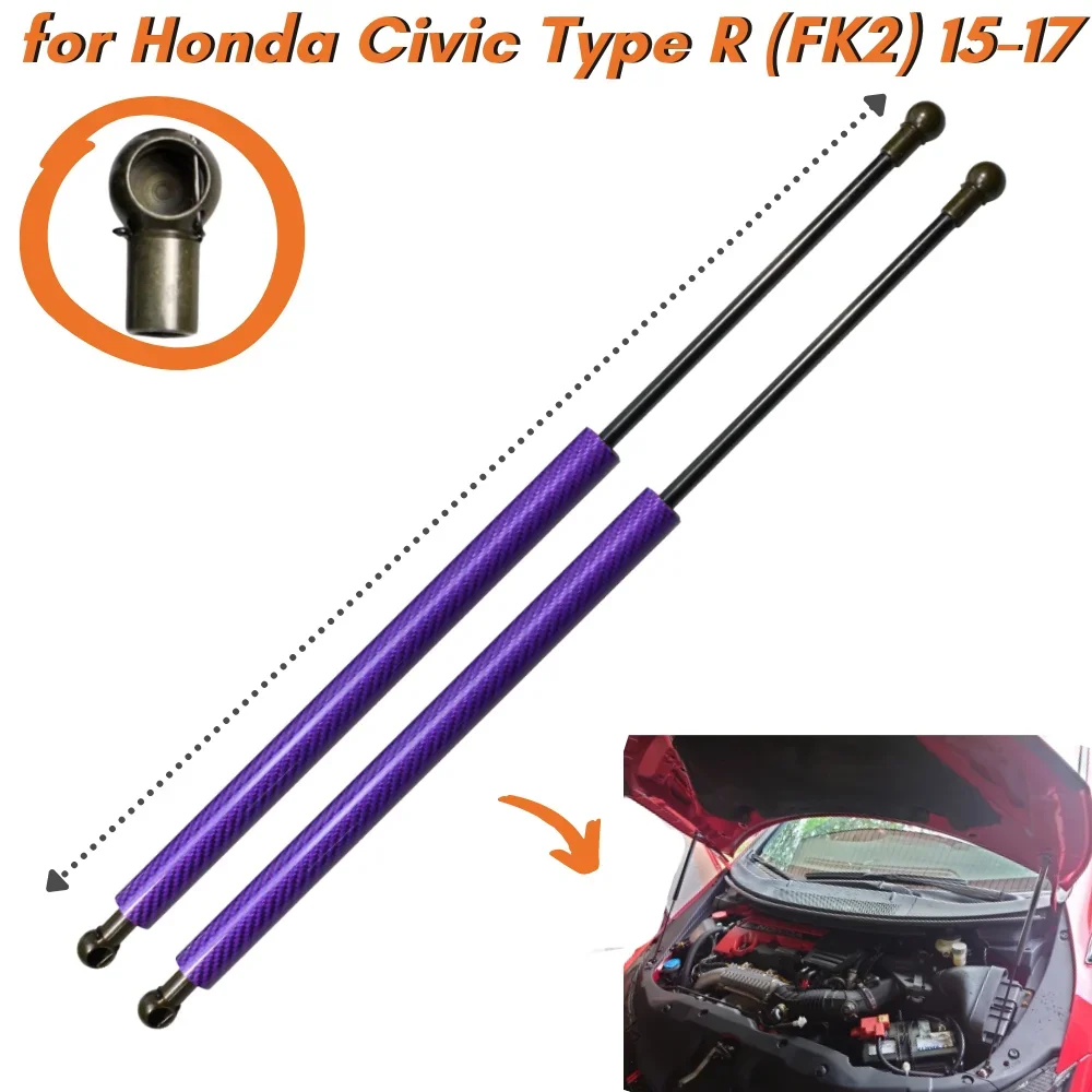 

Qty(2) Hood Struts for Honda Civic Type R (FK2) 2015-2017 Front Bonnet Gas Springs Lift Supports Shock Absorbers Dampers Bars