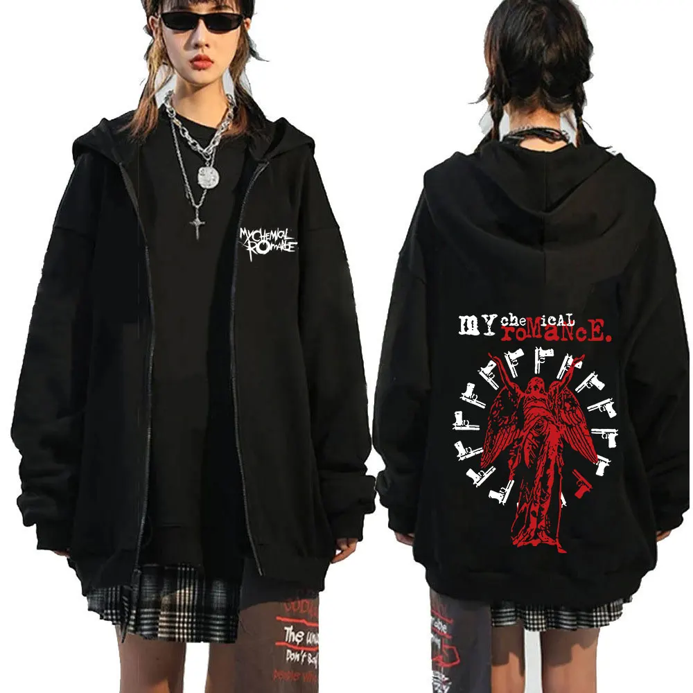 thumbnail image 1 of Sudadera con capucha de Rock Band My Chemical Romance Mcr Dead para hombre, sudadera con cremallera negra, Punk Emo, abrigos Vintage de moda, 1 of 5