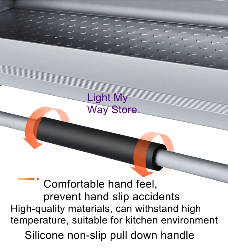 Stainless steel aluminum alloy basket storage rack hanging cabinet lifting basket kitchen pull-down cabinet storage rack