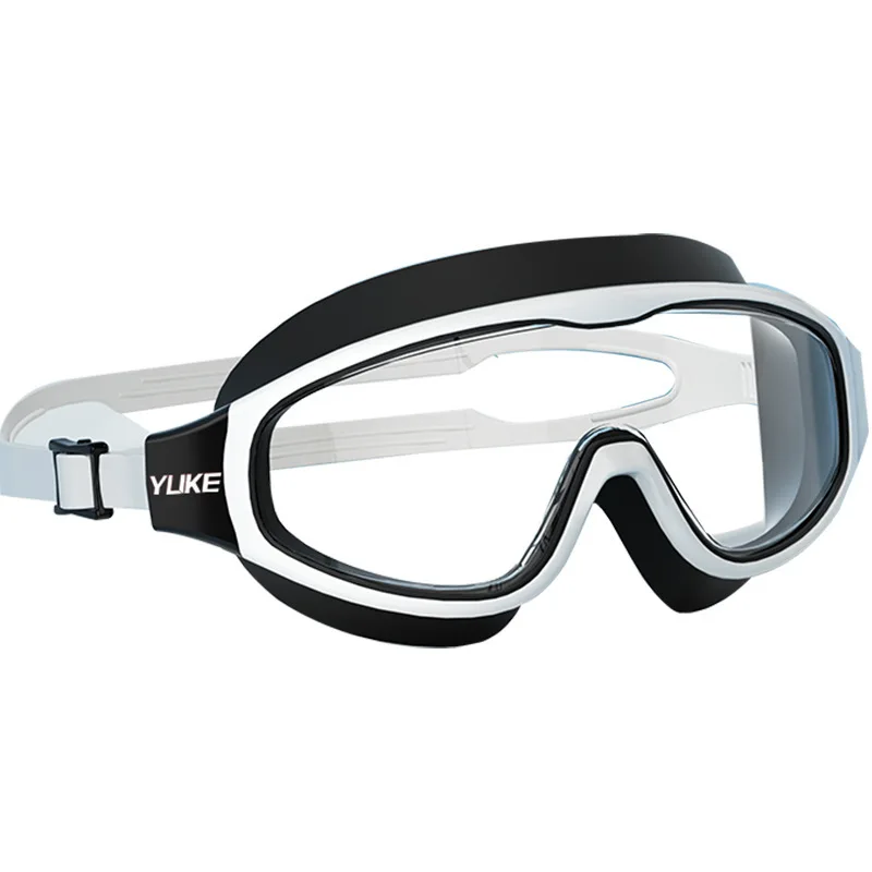 Adult Swimming Goggles Waterproof and Anti Fog High-definition Professional Men's and Women's Large Frame Goggles Swimming Cap 6