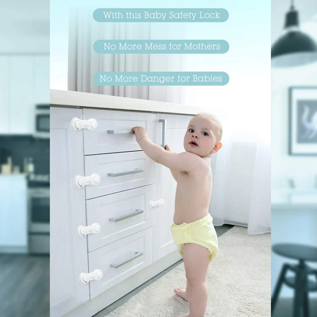 Cabinet lock Child lock Refrigerator lock Safety lock Refrigerator door lock Baby proof cabinet latches Cabinet drawer door Fridge blockers Lock Child proof locks For kitchen