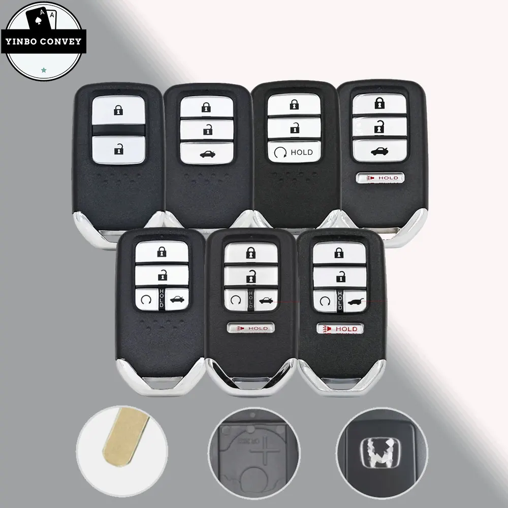 Умный автомобильный пульт дистанционного управления YINBO, 2/3/4/5/6 кнопок, вставка корпуса ключа для Honda Fit Odessey City Jazz XRV Venzel HRV CRV Accord