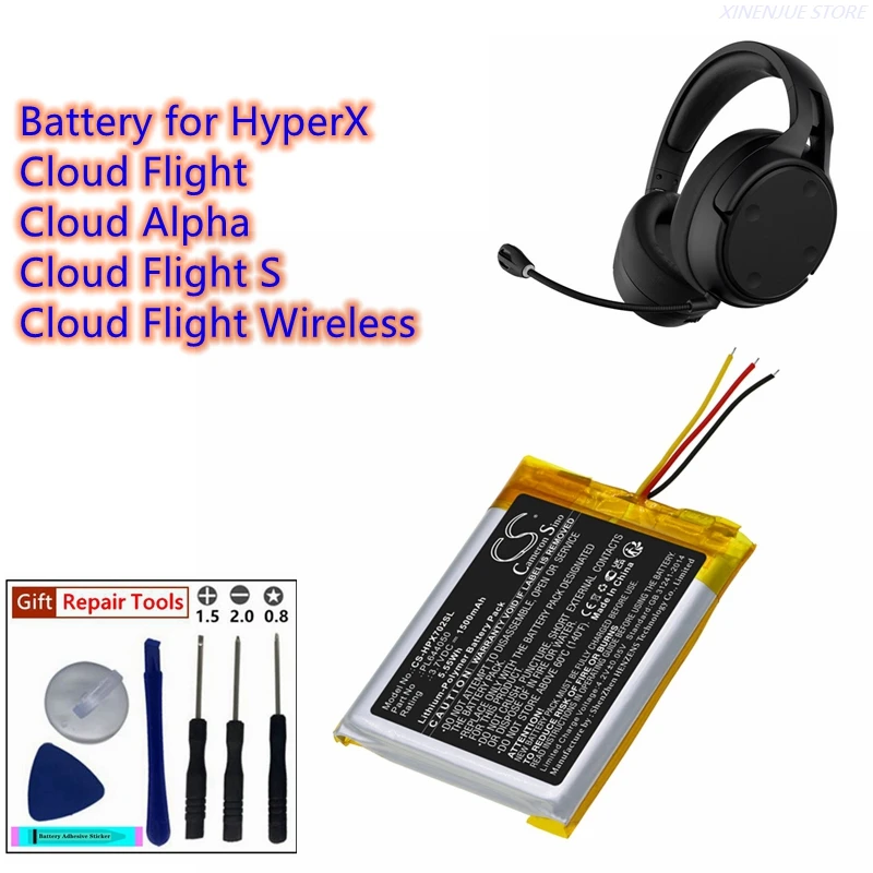 Wireless Headset Battery 3.7V/1500mAh PL644050 for HyperX Cloud Flight, Cloud  Alpha, Cloud Flight S - AliExpress