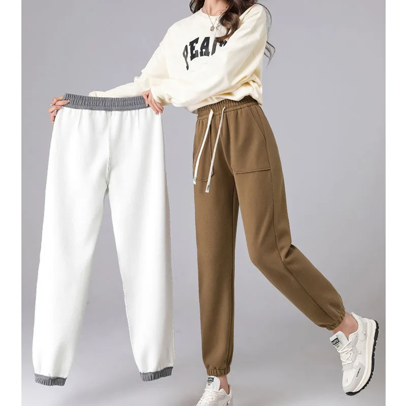 

Winter Casual Thicken Sweatpants Women Grey Velvet Baggy Leggings Pants Fashion Warm Loose Sport Trousers Pantalones Mujer 24200