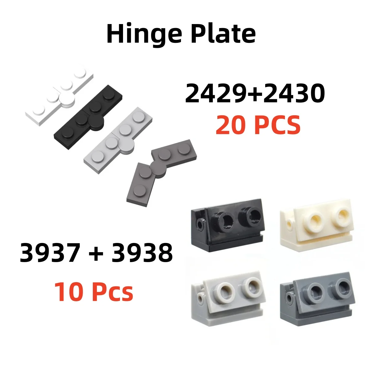 10/20 Paare/los Gebäude Blöcke 2429 2430 3937 3938 Scharnier Platte 1x4 Schwenk 1x2 Basis und Top Ziegel Spielzeug Für High-Tech MOC Set