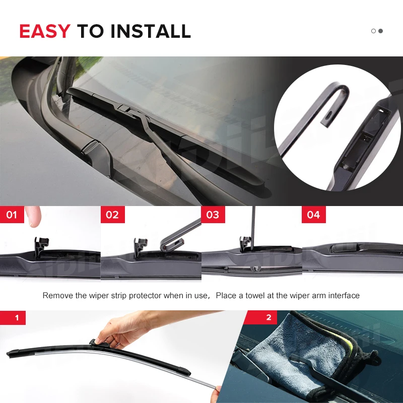 Wiper Front & Rear Wiper Blades Set For BMW X5 E53 2000 2001 2002 2003 2004 2005 2006 Windshield Windscreen 24"+22"+18" 2