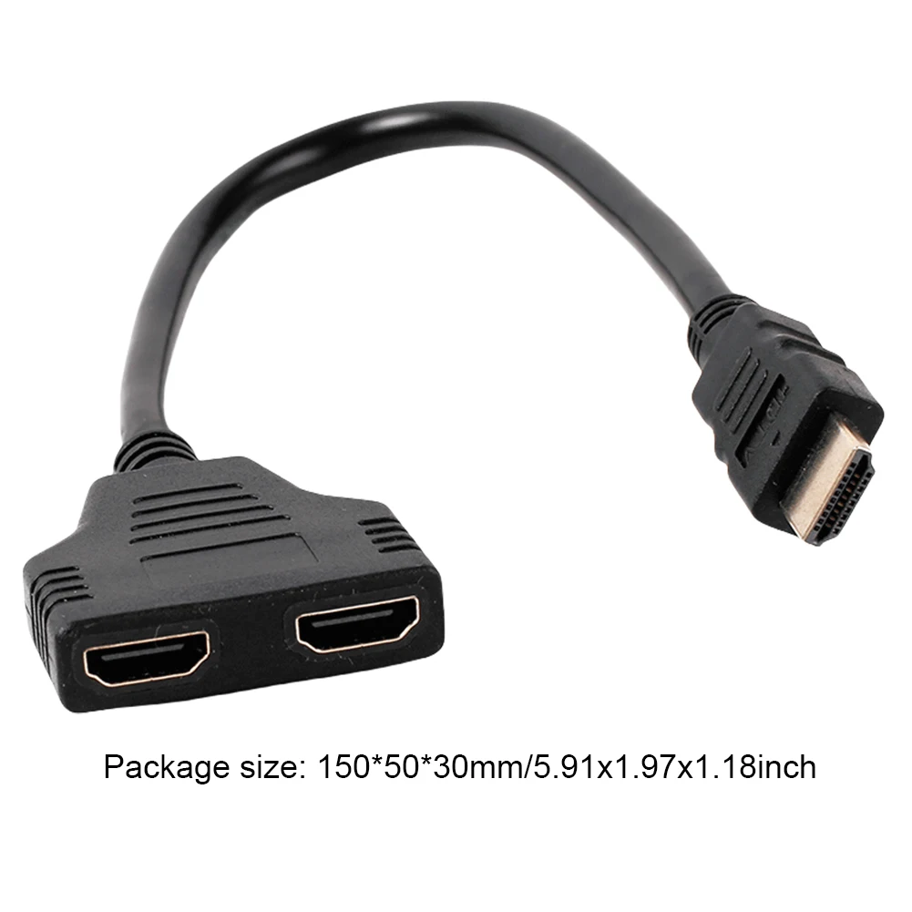 1 Male To 2 HDMI-Compatible 1.4 Female Adapter HDMI-Compatible Splitter Adapter Cable 1080P 3D Y Splitter Cable for PC TV Xbox