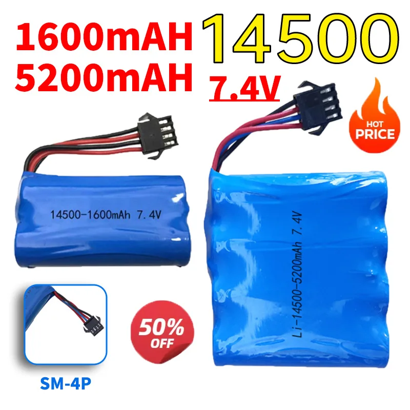 bater-a-de-iones-de-litio-7-4-v-1600mah-14500-con-enchufe-sm4p-cargador