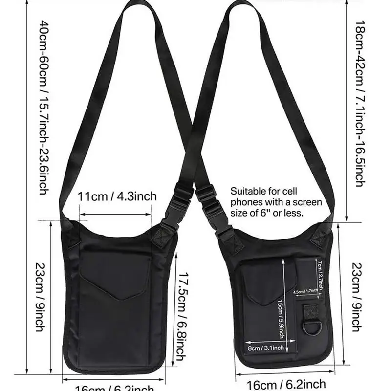 Anti-Thief Underarm Shoulder Bag, Concealed Pack Pocket, Multi-Purpose Men/Women Safety Double Storage Armpit Holster