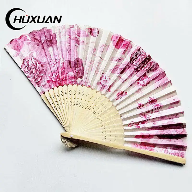 Folding Fan Hand Fan Silk Fans Silk Fan Chinese Japanese Style Folding Home Decoration Vintage Art Craft Gift Party Dance Print Flower Pattern Hand Fan Gift