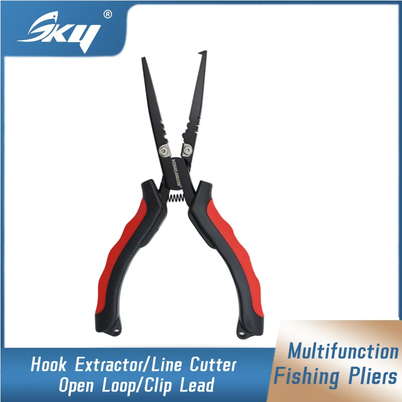 

SKY Fishing Pliers Multifunction PE Line Scissors Fishhooks Remover Fish Control Tool Open Loop Clip Lead Fishing Accessories