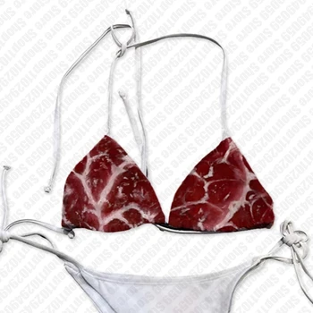 Y2k Style Swimsuit Women Bikini Set Push-up Padded Bra Thong Two Piece Swimwear Beachwear Bathing Suit Femme Emo Girl 2000s Tops 1
