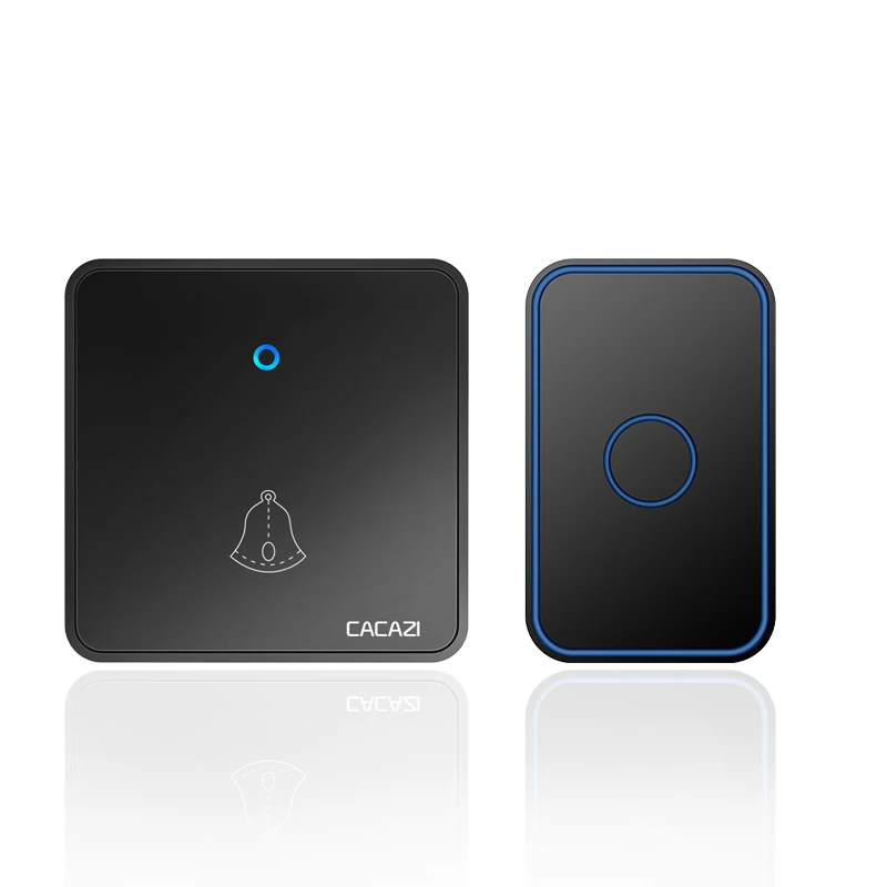 Cacazi-campainha sem Fio com Controle Remoto para Casa à Prova Dágua com 60 Carrilhões Cr2032 Bateria Flash Conecte-nos eu e Reino Unido 300m
