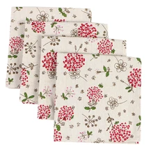 

Set of 12 Colored Floral Serving Cloth Napkins Serviettes 40x40CM Cotton Fabric Material Dinner Table Mat Dish Wipes Wedding