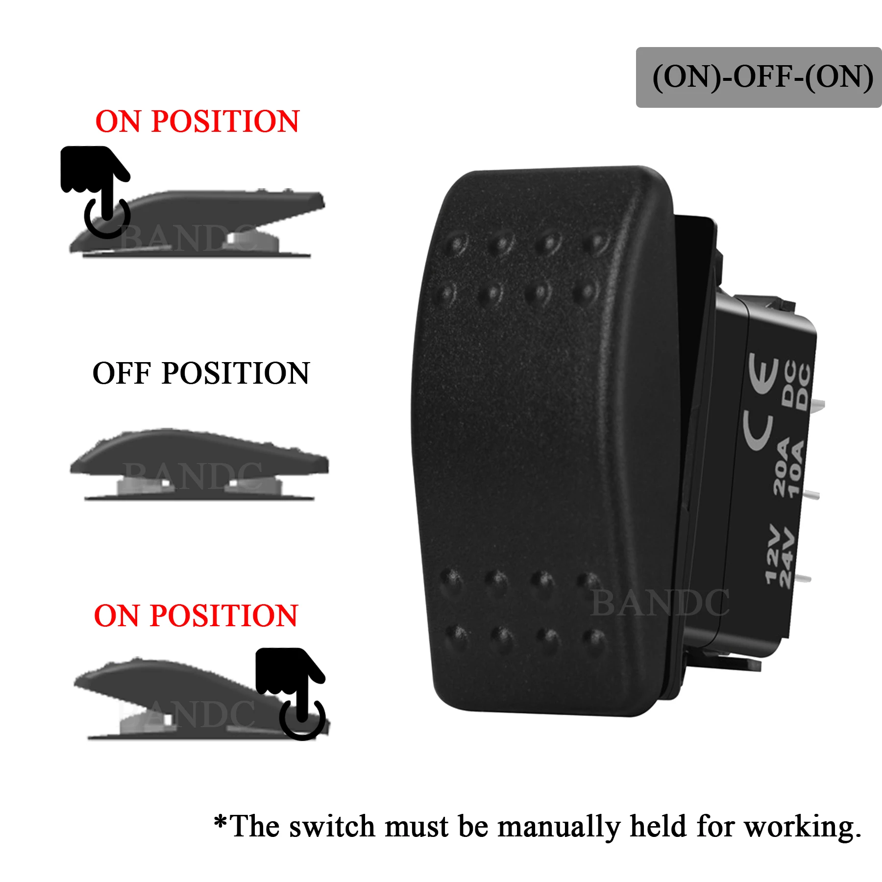 Rocker Switch On/off Position Spdt Momentary Toggle Switch