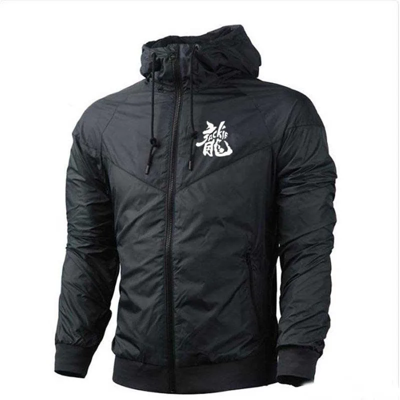 Jackie Chan Jacket Men's and women's Spring and autumn waterproof jacket hooded indoor and outdoor sports training clothing