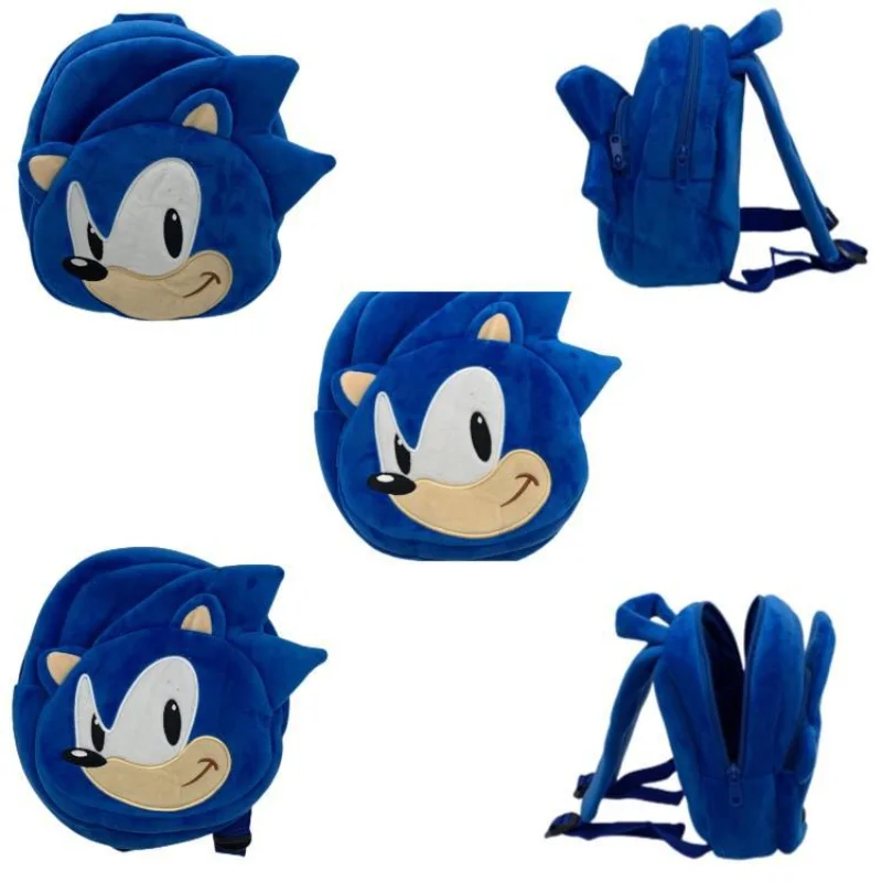 

New 25cm Best Selling Hedgehog Sonic Backpack High Appearance Game Anime Kindergarten Children Plush Coin Purse School Bag Toys