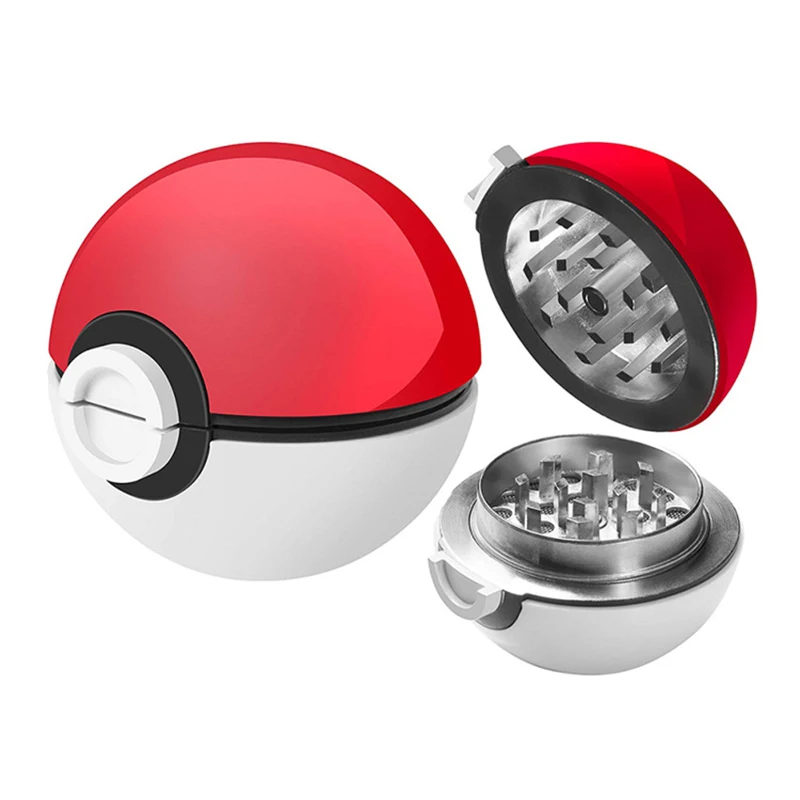 Manual Tobacco Herbal Mill Spice Zinc Alloy Crusher Pokeball Herb Grinder