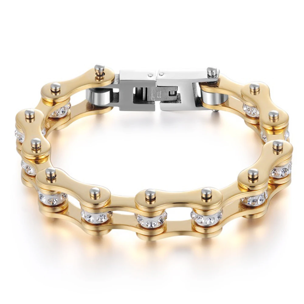 Gold Cz Zircon Biker Bicycle Motorcycle 
