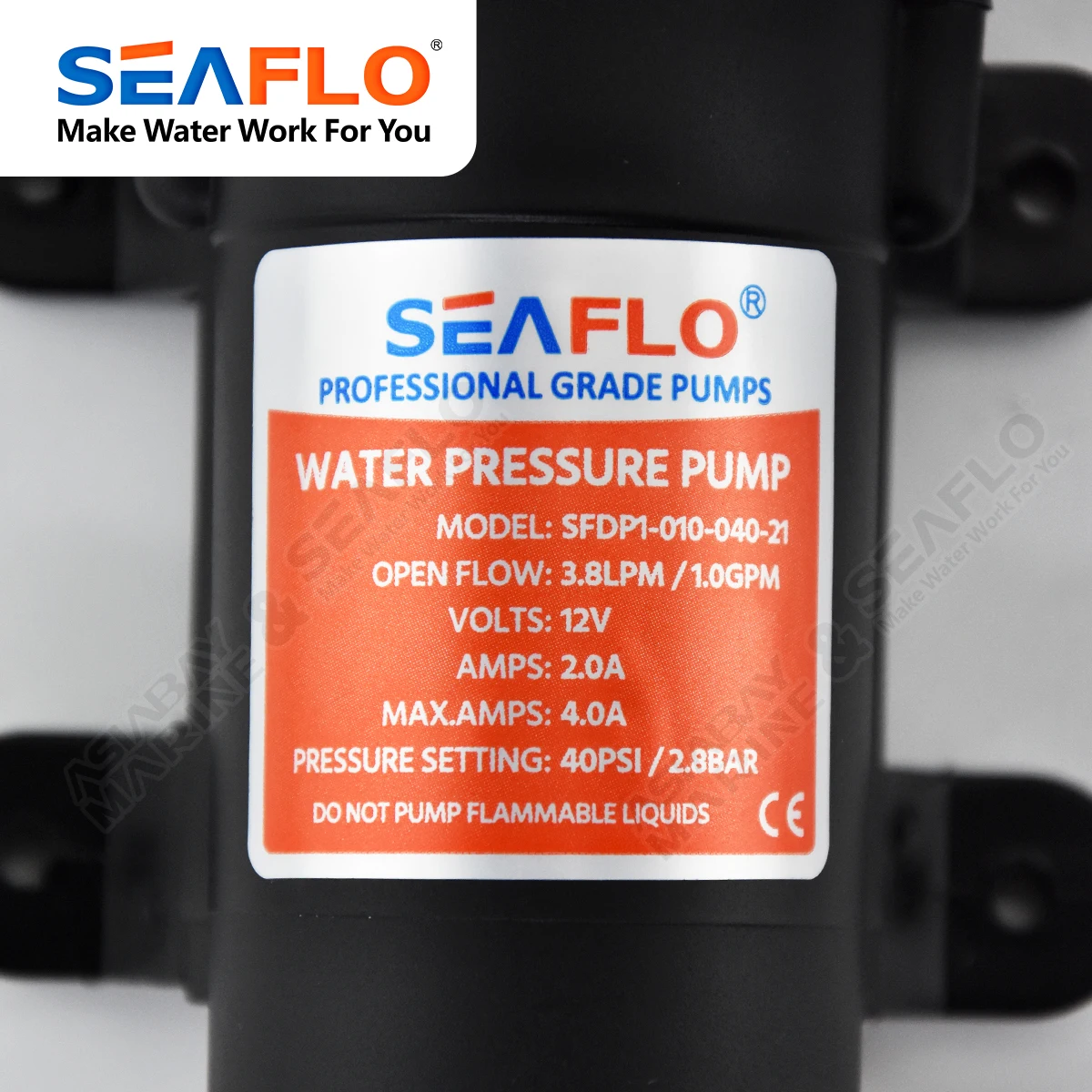 SEAFLO 21 Series Diaphragm Pump 12V DC 3.8LPM / 1.0GPM for Caravan and Marine Use marine water pump