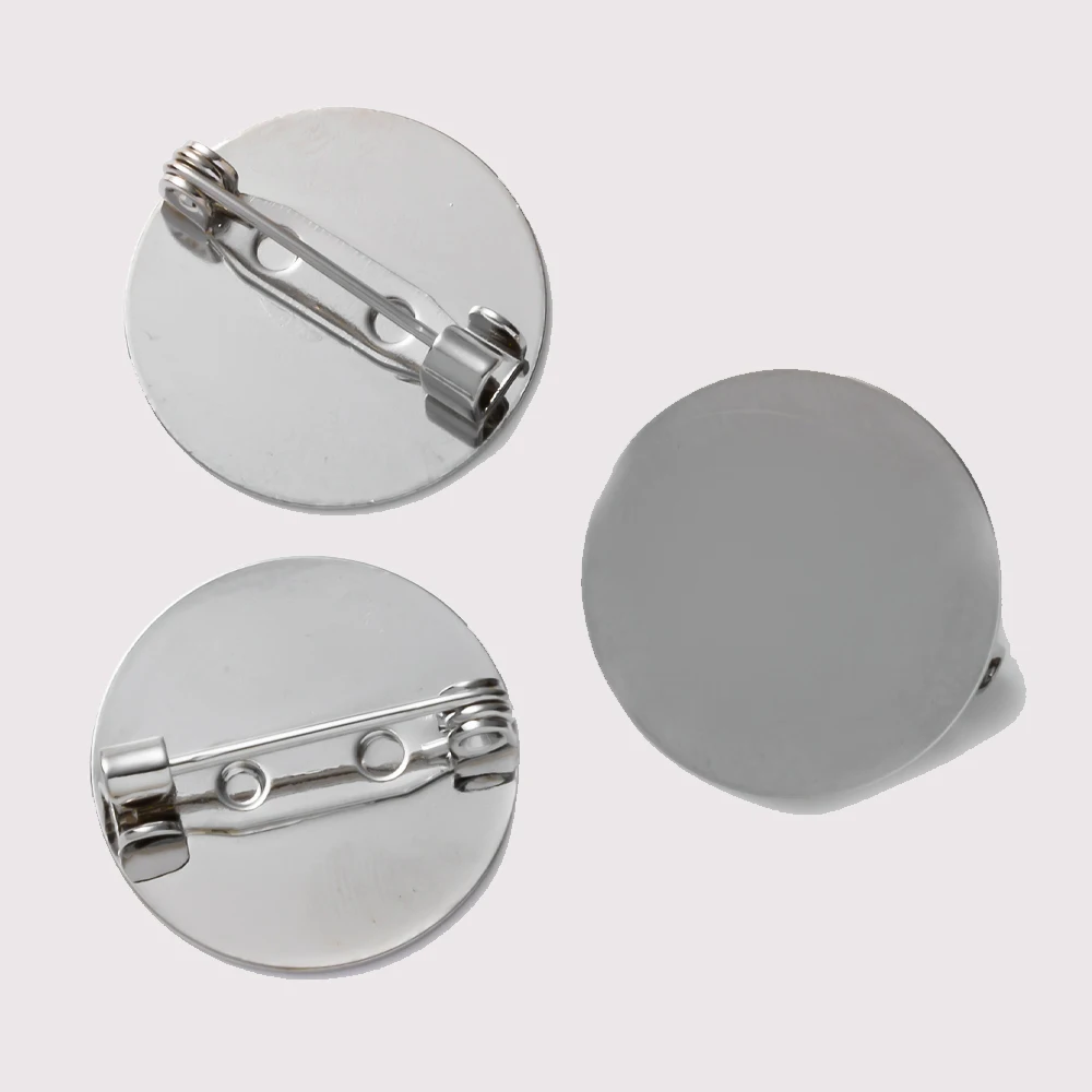 5 Stück 14K vergoldete Messing Broschenverschlüsse Sicherheitsnadel Blanko Cabochon Tabletts für DIY Abzeichen Corsage Schmuck Handwerk Herstellung Zubehör – Detail 2