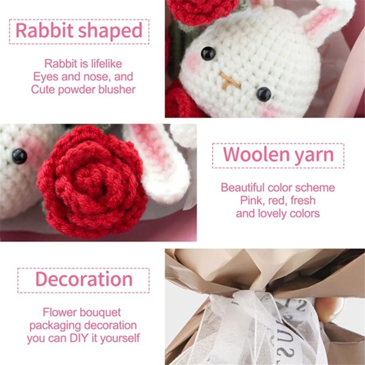 성인 및 초보자를 위한 꽃다발 크로셰 키트, CrochetJAS 포함