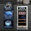 inch Wine Beverage Refrigerator,13 Bottles 48 Cans Dual Zones Temperature Wine Fridge Undercounter or Freestanding Drink Cool 4