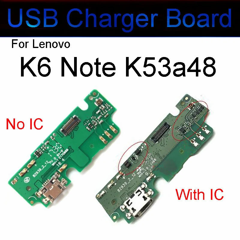 

USB Charger Port Board For Lenovo K6 Note K6Note K53a48 Usb Charging Dock Connector Plug & Microphone Flex Cable Repair Parts