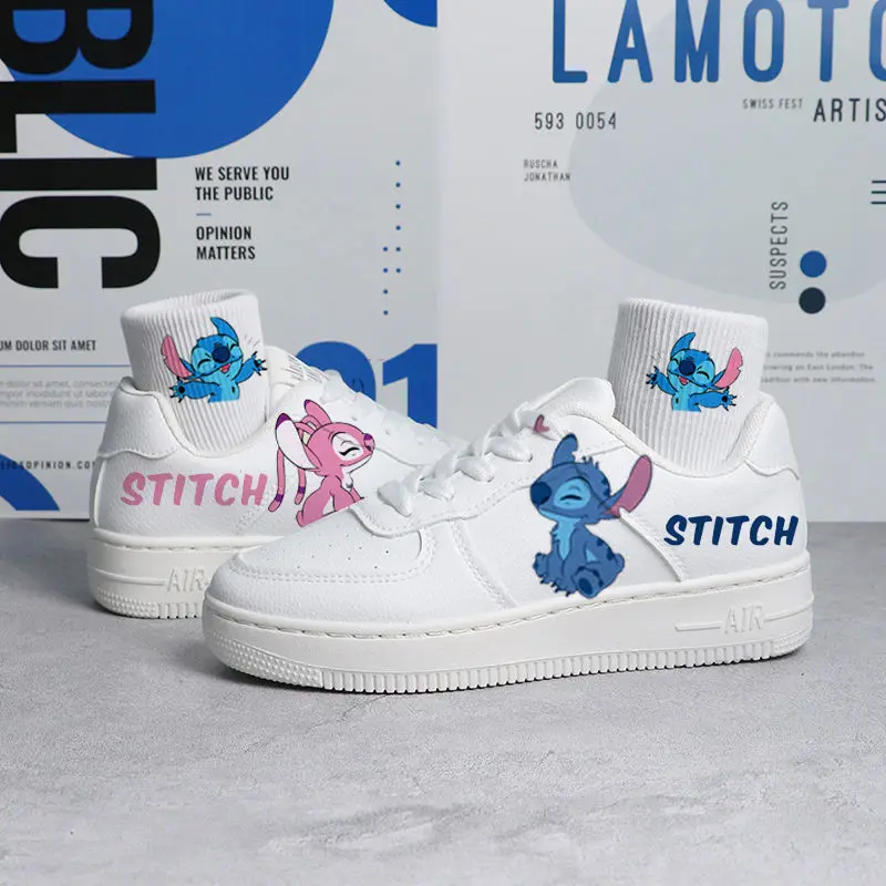 Кроссовки Lilo & Stitch Kawaii мультяшная обувь с рисунком маленького монстра модная повседневная спортивная обувь с высоким и низким верхом