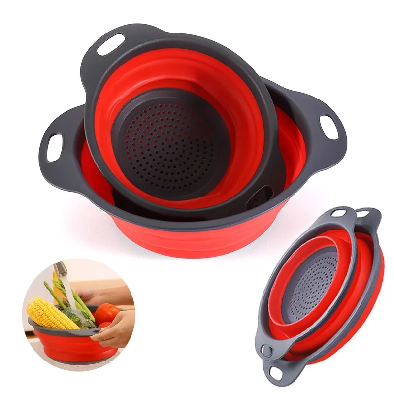 Silicone Collapsible Strainer for Fruit Vegetable Washing Basket Collapsible Strainer Drainer